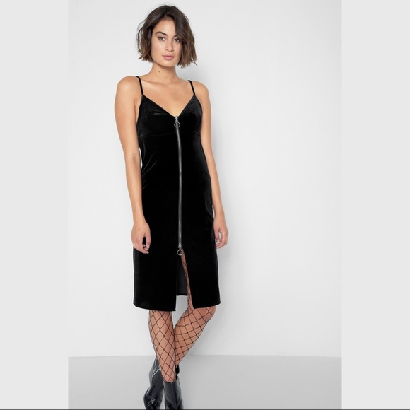 NWT Velvet Zipper Sheath Dress 7 For All Mankind - Picture 2 of 6